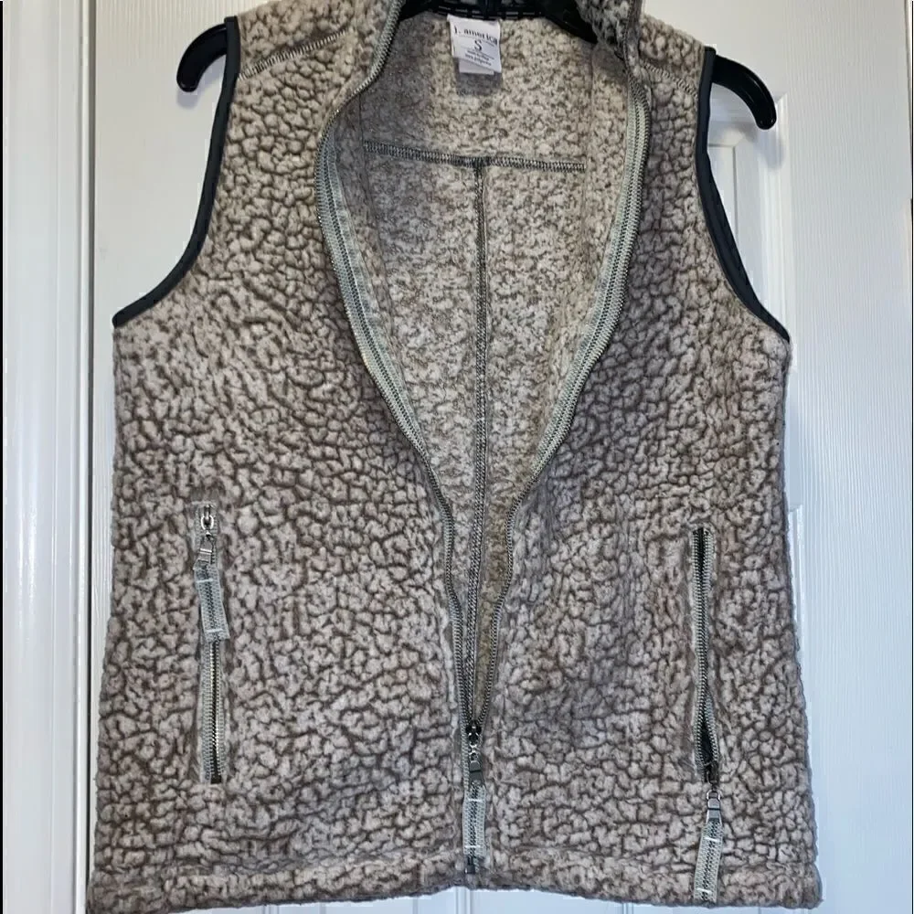 Women’s J. America Brown Fuzzy Vest size: Small